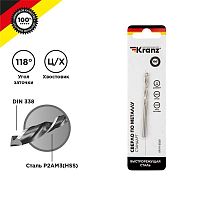 Сверло по металлу 4 мм Kranz HSS DIN 338 (1шт) KR-91-0560  картинка